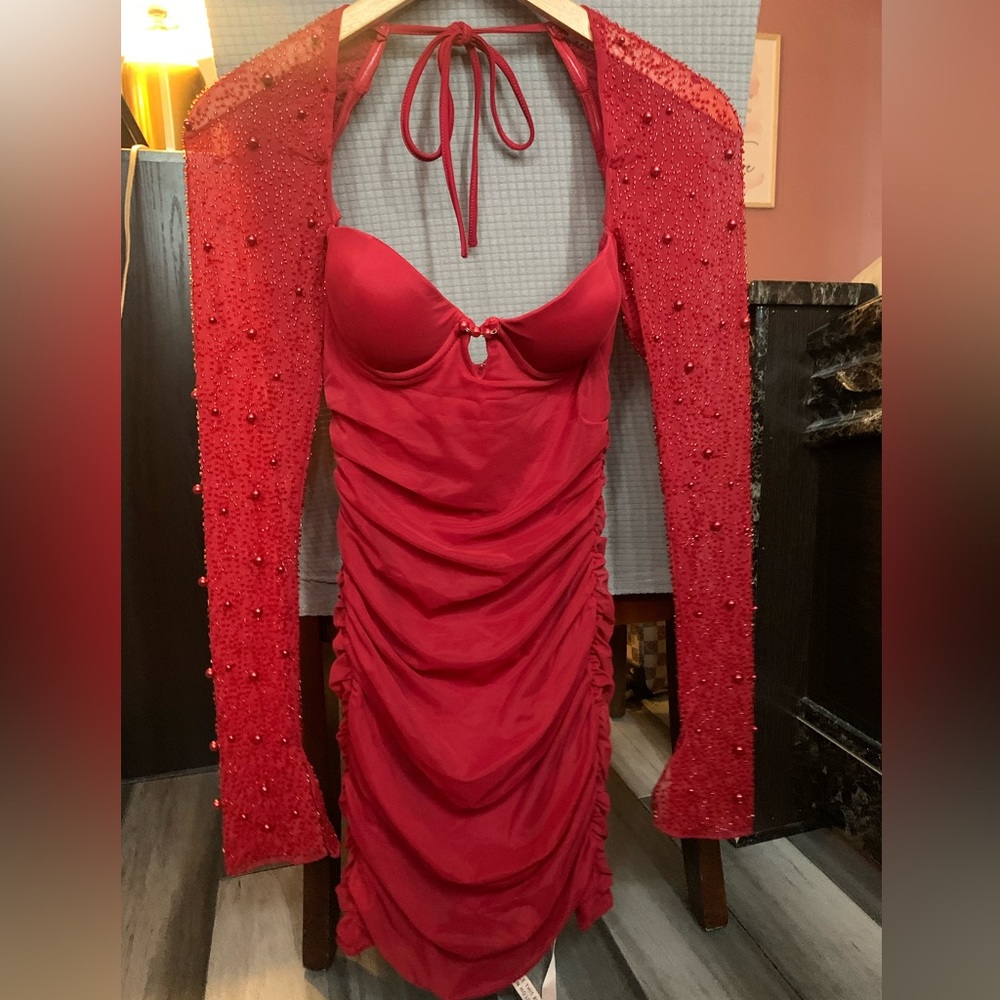 Red Oh Polly Dress, size 2